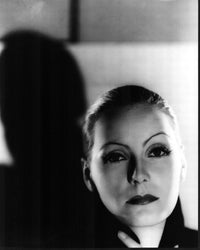 Greta Garbo black and white photo print with slicked back hair