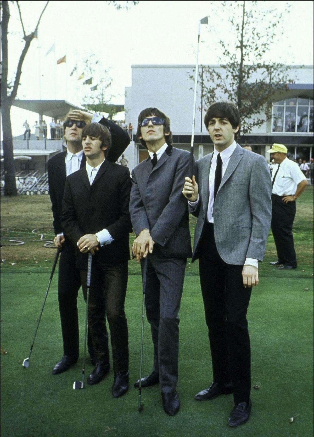The Beatles Golf Course Photo Print showcasing the iconic band.