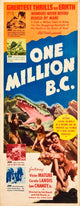 One Million B.C. movie masterprint poster featuring Victor Mature and Carole Landis.