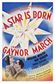 A Star Is Born movie masterprint poster featuring Janet Gaynor and Fredric March from the 1937 film.
