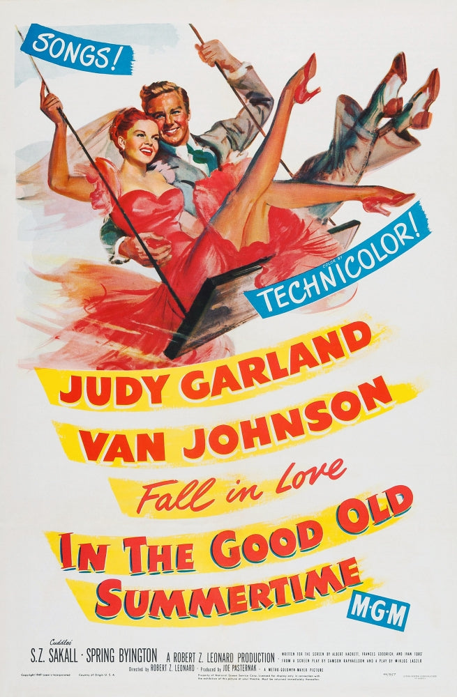 In The Good Old Summertime movie poster print featuring Van Johnson and Judy Garland