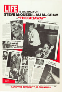 The Getaway movie masterprint poster featuring Steve McQueen and Ali MacGraw.