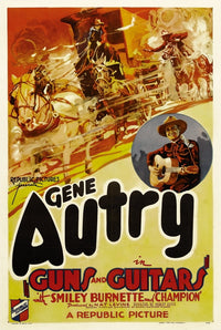 Guns and Guitars 1936 movie poster featuring Gene Autry.