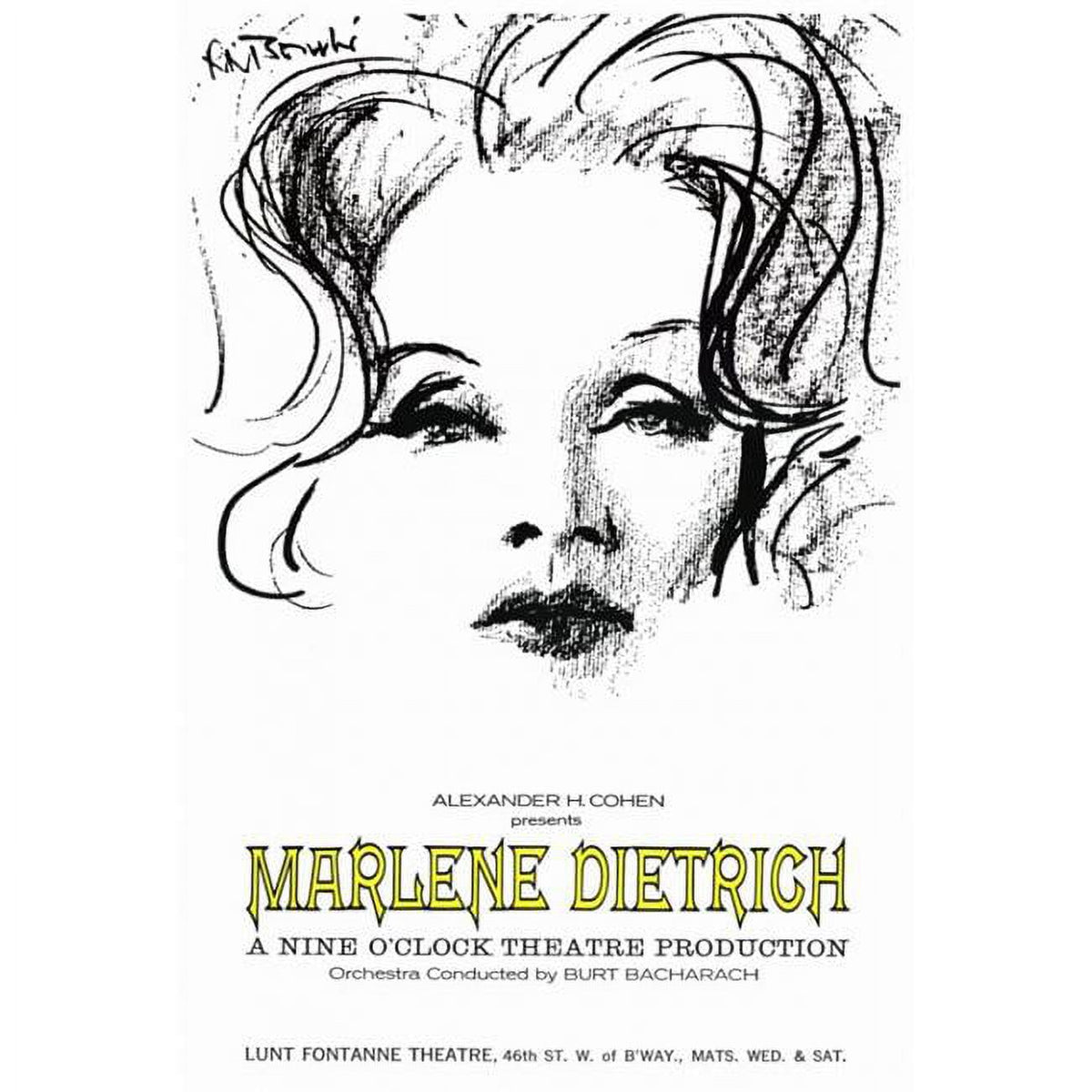 Marlene Dietrich Movie Poster Print 27x40 showcasing classic Hollywood glamour.