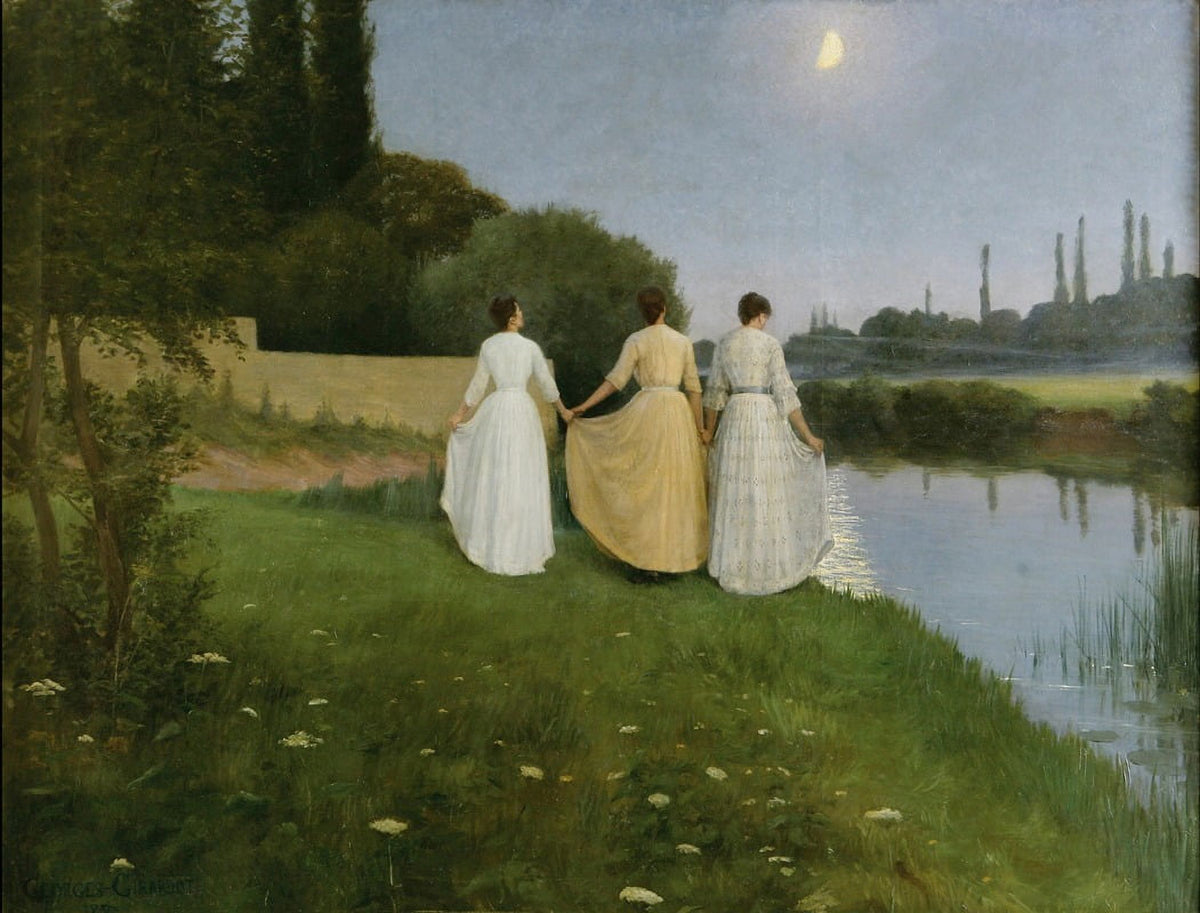 Bows to the Moon Twilight Art Print by Georges-Marie-Julien Girardot