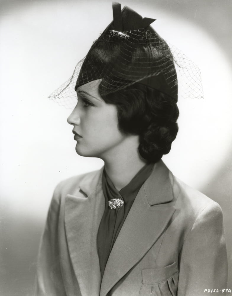 Dorothy Lamour black and white photo print with coat and scarf