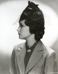 Dorothy Lamour black and white photo print with coat and scarf