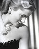 Joan Fontaine in a strapless black dress photo print