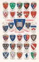 Oxford University arms of the colleges poster print