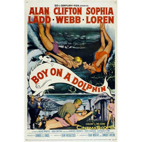 Boy on a Dolphin Movie Poster Print - vibrant underwater scene
