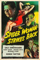 Vintage 1946 movie poster for The Spider Woman Strikes Back featuring Gale Sondergaard, Rondo Hatton, Kirby Grant, and Brenda Joyce.