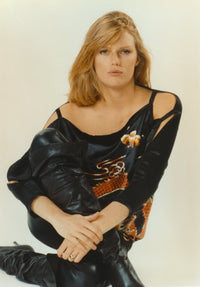 Patti Hansen posed in black blouse photo print
