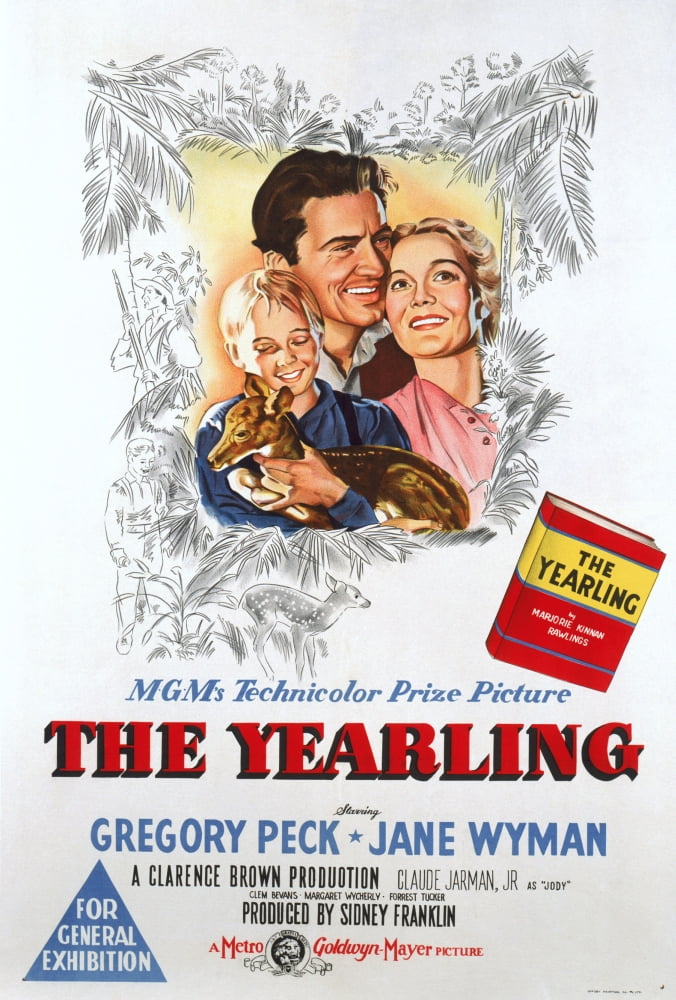 The Yearling movie masterprint poster featuring Claude Jarman Jr. and Gregory Peck