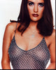 Close-up photo print of Salma Hayek in a stylish mesh top