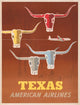 Texas American Airlines vintage poster print by Martin Glanzman