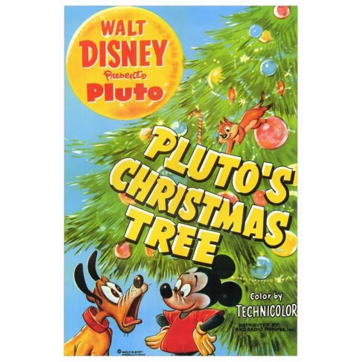 Pluto's Christmas Tree Movie Poster Print 27x40