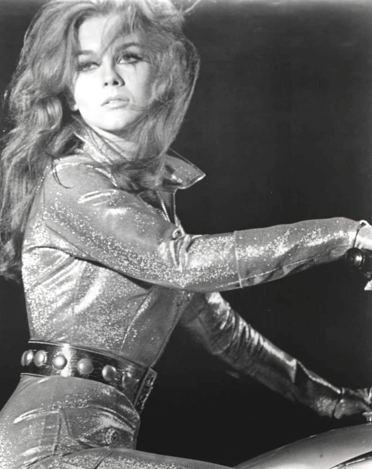 Ann-Margaret in a leather jacket photo print
