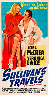Sullivan's Travels Movie Masterprint Poster featuring Veronica Lake and Joel McCrea.