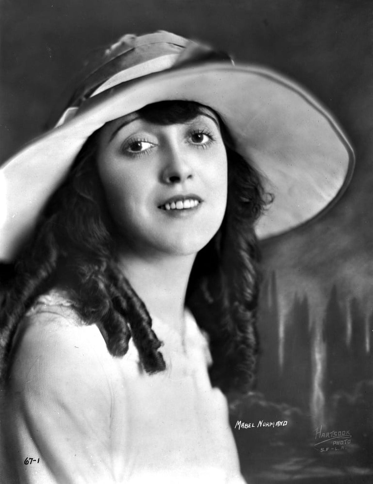 Mabel Normand smiling portrait photo print wearing a hat.