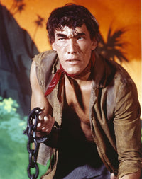 Ted Cassidy posed in a brown leather jacket photo print
