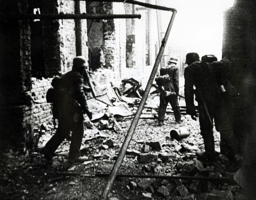 Photo print of German soldiers fighting in the Battle of Stalingrad.