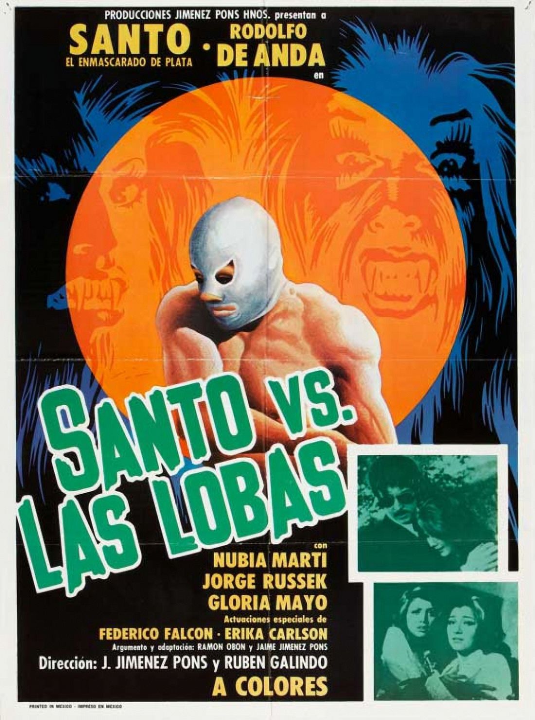 Santo vs. the She-Wolves Movie Poster 11x17 print