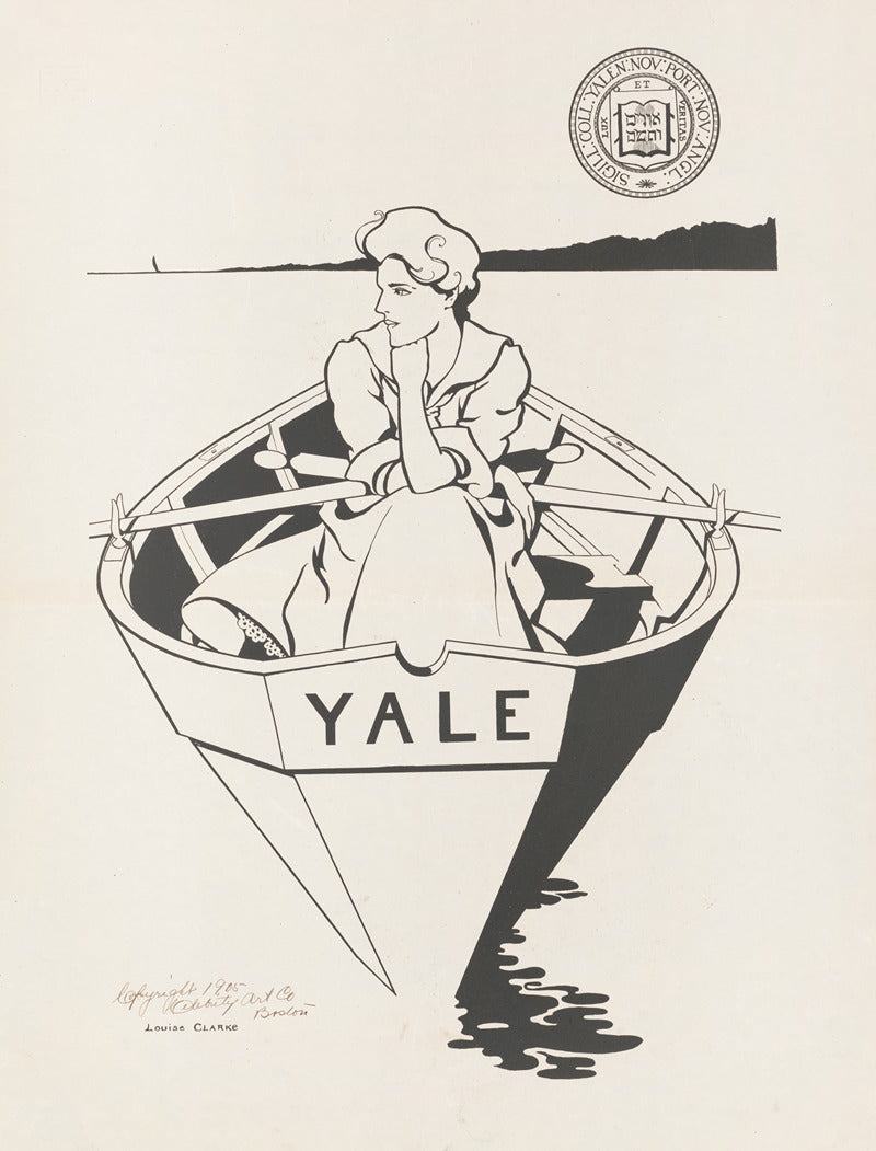 Girl in Rowboat by Louise Clarke fine art print - vintage artwork