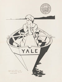 Girl in Rowboat by Louise Clarke fine art print - vintage artwork