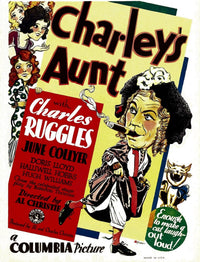 Charley's Aunt movie poster print featuring Charles Ruggles, 1930 window card.