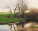 A Quiet Stretch of River Poster Print by Emilio Sánchez-Perrier, serene river landscape art.