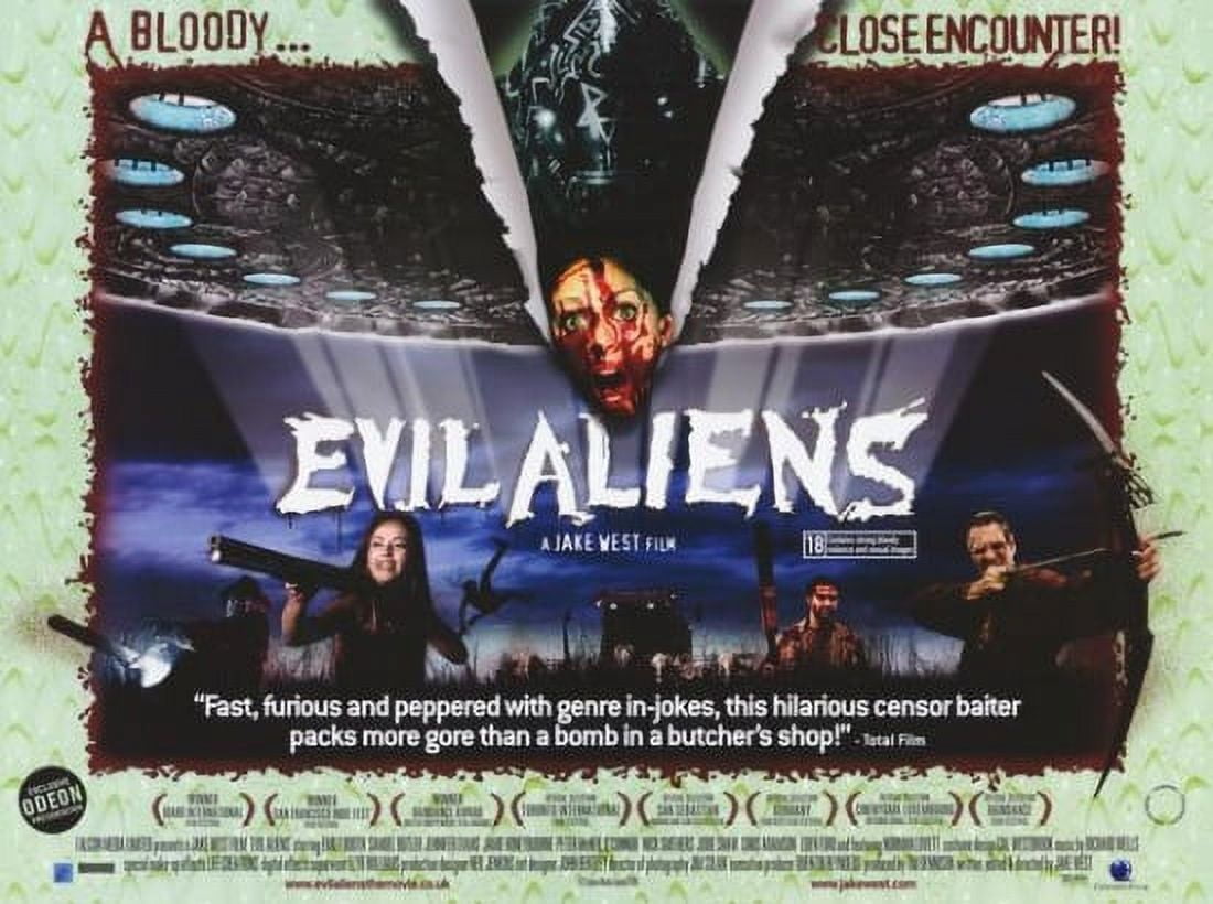 Evil Aliens Movie Poster 11x17 print featuring quirky alien design