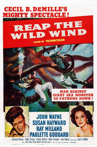 Reap The Wild Wind movie poster featuring John Wayne and Paulette Goddard