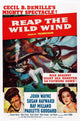 Reap The Wild Wind movie poster featuring John Wayne and Paulette Goddard