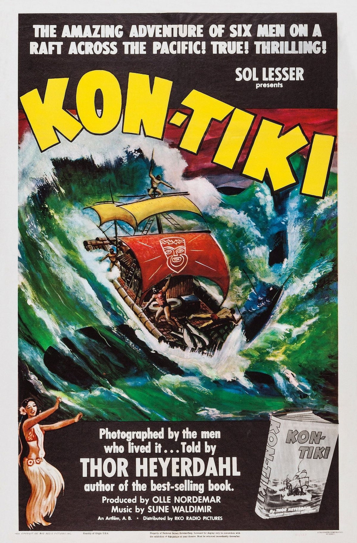 Kon-Tiki Norwegian 1950 Movie Masterprint Poster Print, 11x17