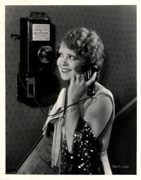 Clara Bow Telephone Photo Print showcasing classic Hollywood charm.