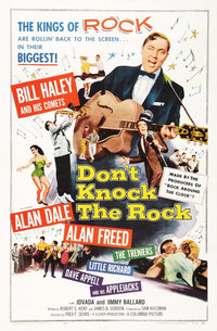 Don't Knock the Rock movie poster print featuring Bill Haley and Alan Freed, 1956.