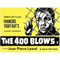 The 400 Blows movie poster print featuring Jean-Pierre Léaud from the 1959 classic film.