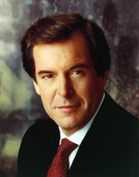 Close-up portrait photo print of Peter Jennings, a legendary journalist.