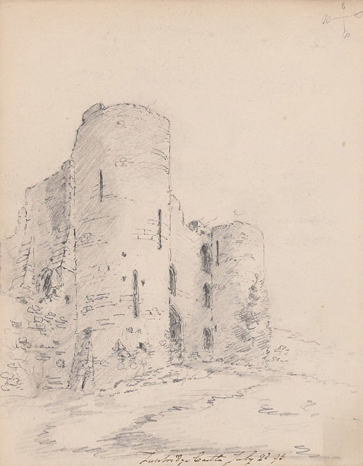 Tonbridge Castle Poster Print by James Moore, 1793 Artwork