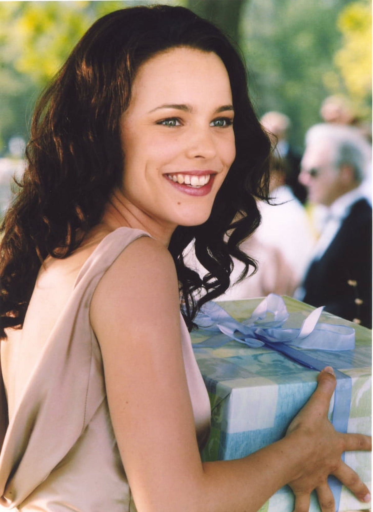 Rachel McAdams smiling in elegant dress photo print
