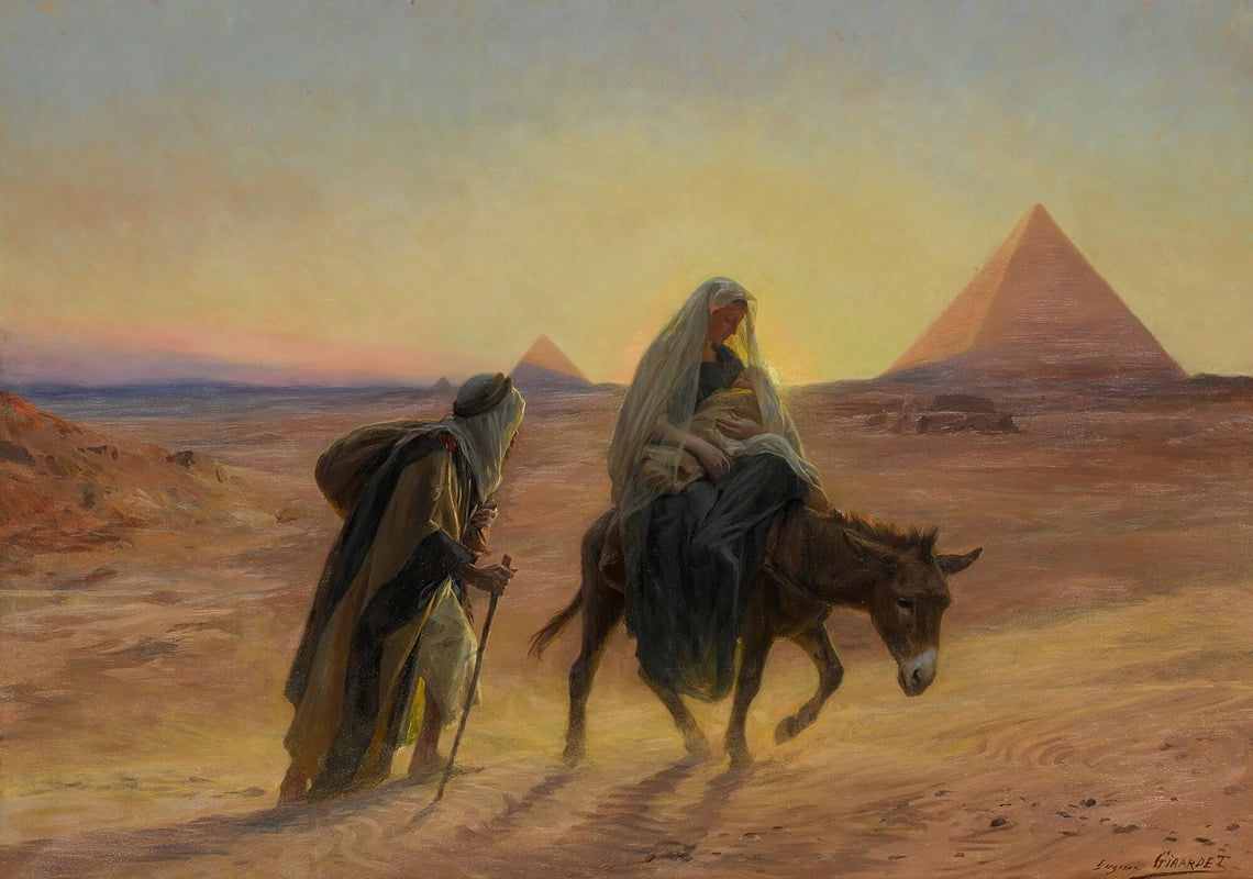 Flight Into Egypt art print by Eugène Girardet, available in multiple sizes.