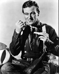 John Wayne Rolling Cigarette Black and White Photo Print