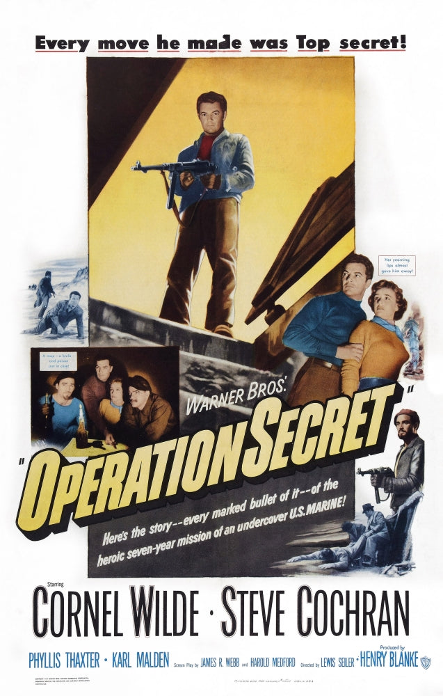 Operation Secret Center Right From Left Movie Poster Print featuring Cornel Wilde and Phyllis Thaxter