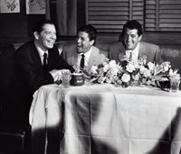 Martin and Lewis dining in a restaurant photo print showcasing vintage entertainment