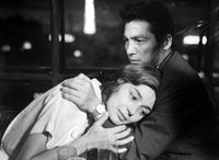 Hiroshima Mon Amour Movie Masterprint Poster featuring Emmanuelle Riva and Eiji Okada.