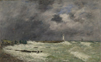 'Coup de Vent devant Frascati Le Havre' Art Print by Eugène Boudin, showcasing a breezy coastal scene.