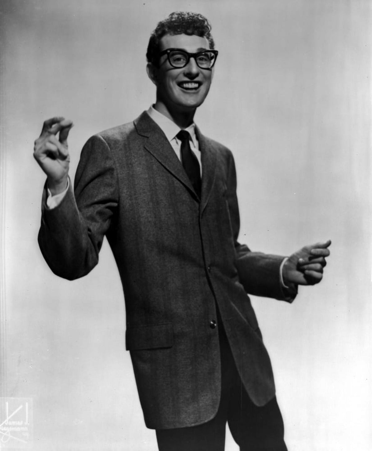 Buddy Holly dancing photo print, rock and roll legend art.
