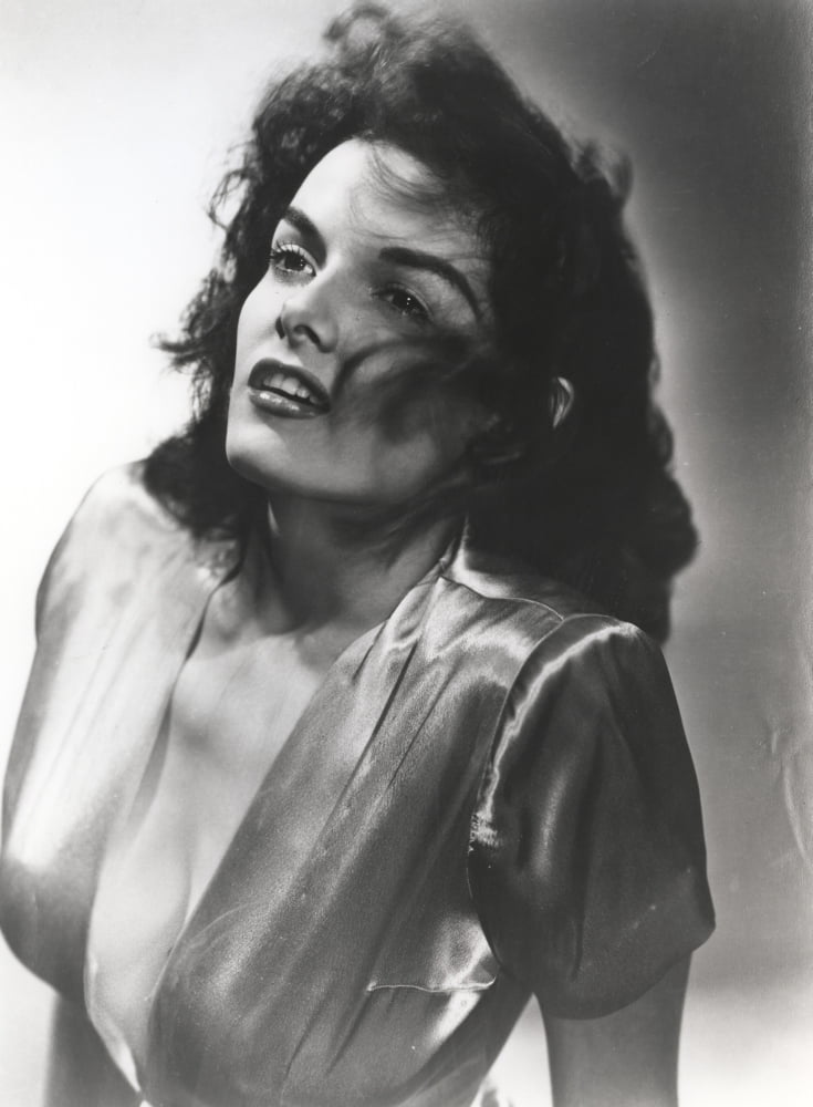 Vintage photo print of Jane Russell in classic Hollywood style.