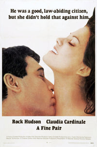 A Fine Pair movie poster print featuring Rock Hudson and Claudia Cardinale, 1968.