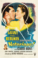 Notorious movie masterprint poster featuring Cary Grant and Ingrid Bergman